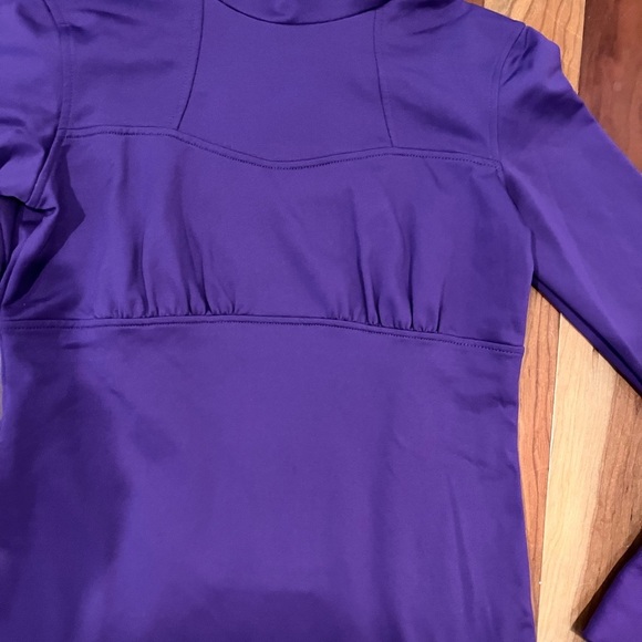 ATHLETA Active Pullover Ladies Size XS Running Sporty Warm Purple Back Pocket - Picture 3 of 8